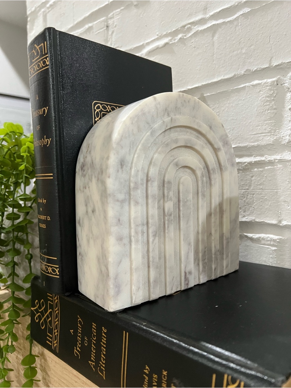 Marble Arch Decorative Bookend – White Marble Finish